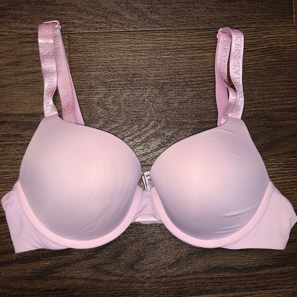 Pink Victoria’s Secret push-up T-shirt bra